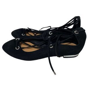 NWT Halogen Black Strappy Pointed Toe Flats